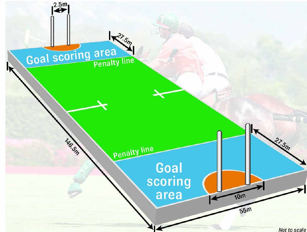 GAME ON: The layout of a polocrosse field. GAME ON: The layout of a polocrosse field.